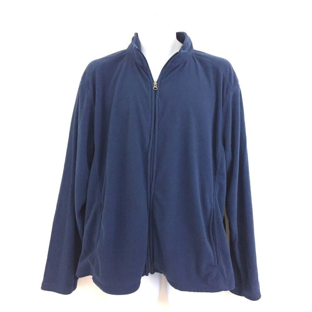 West Loop Men's size Large Zip Front Fleece Jacket Top Blue